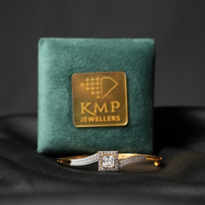 Distinctive Twisted Gold and Diamond Bangle