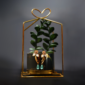 Floral-Inspired Earrings with Aqua Drops