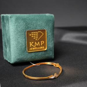 Wave Bangle with Blue Diamond Accent