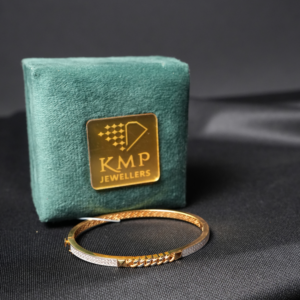 Modern Two-Tone Twisted Design Bangle