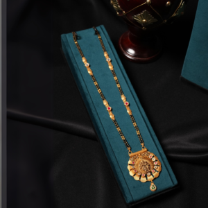 Traditional Gold Pendant Mangalsutra  with Beaded Accents